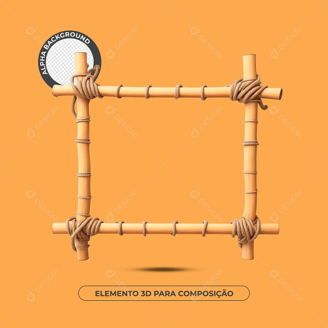 Painel De Bambu Elemento 3D Para Composição PSD