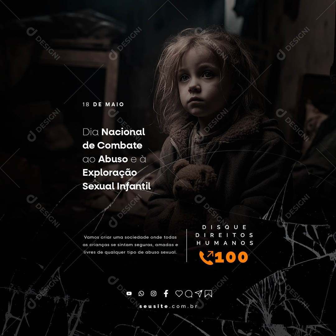 Social Media National Day to Combat Child Sexual Abuse and Exploitation PSD Editable