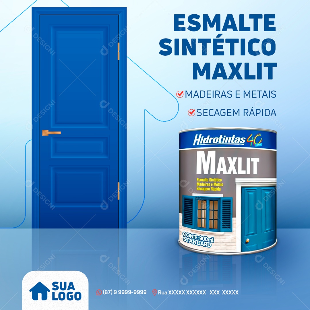 Produto Material Sintético Maxlit Social Media PSD Editável
