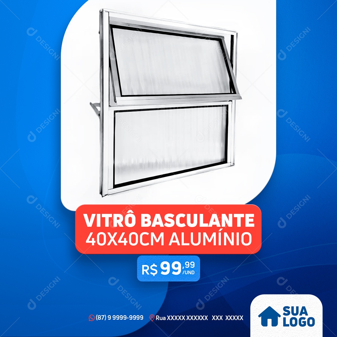 Social Media Produto Vitrô Basculante PSD Editável