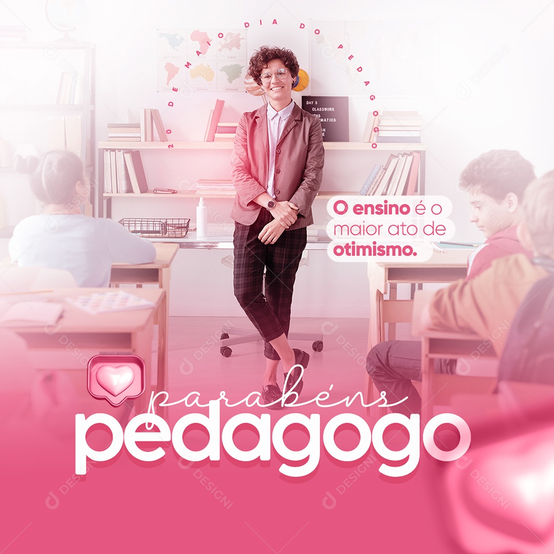 Dia 20 De Maio Dia Do Pedagogo Data Comemorativa Social Media PSD Editável