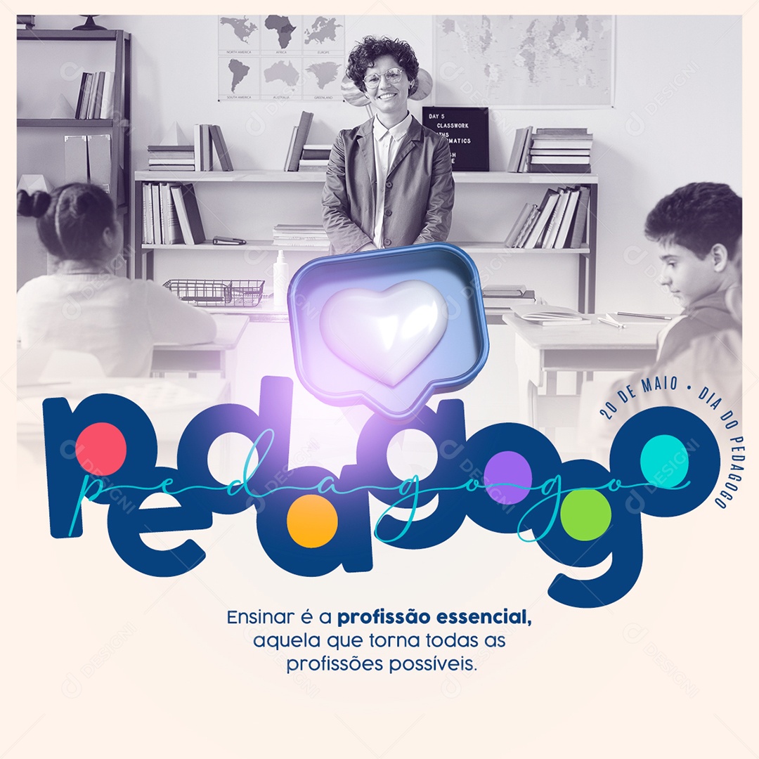 Dia 20 De Maio Dia Do Pedagogo Data Comemorativa Social Media PSD Editável