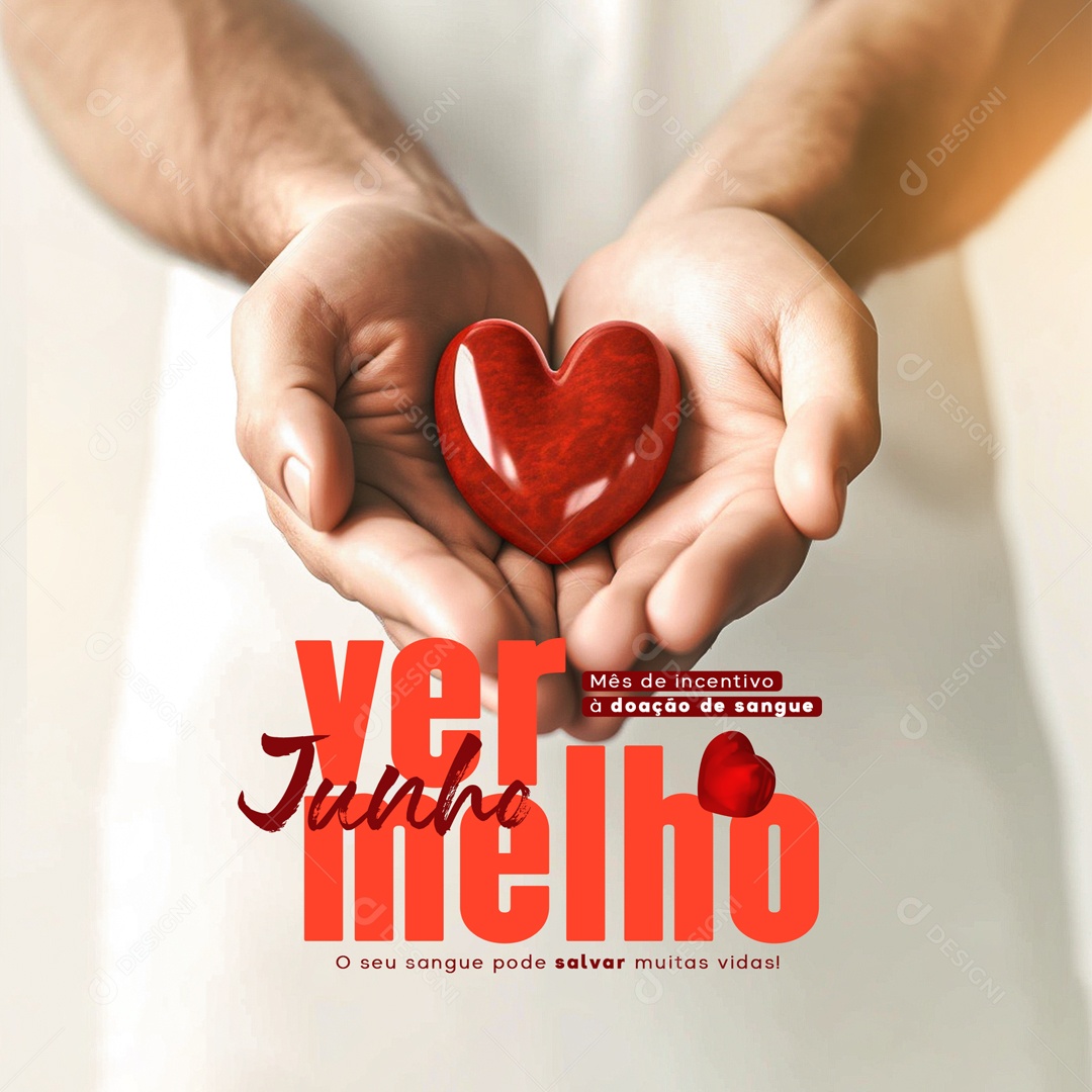 Social Media Junho Vermelho Pode Salvar Vidas PSD Editável
