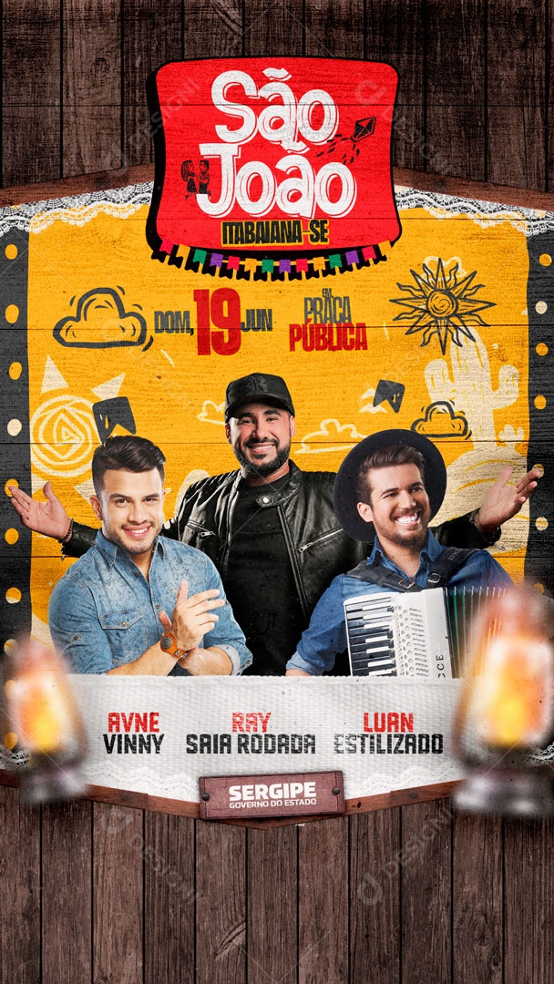 Story São João 19 de Maio na Praça Publica Social Media PSD Editável