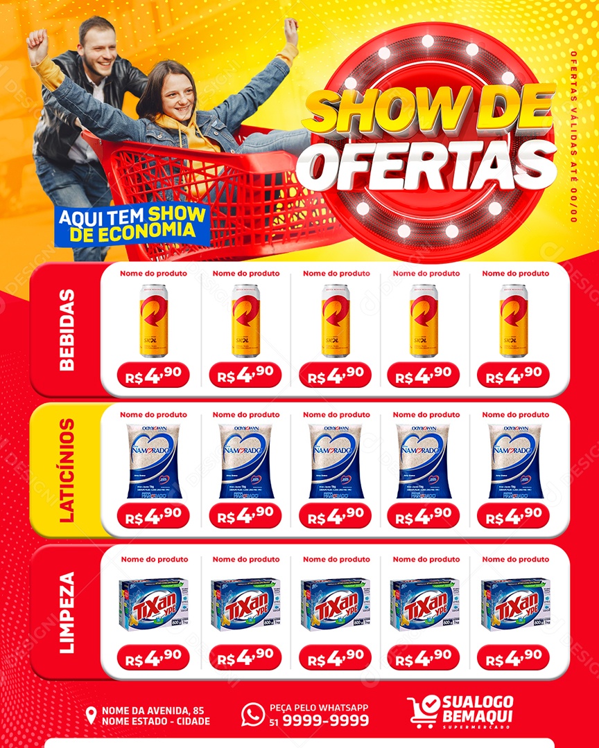 Social Media Encarte Show De Ofertas Supermercado PSD Editável