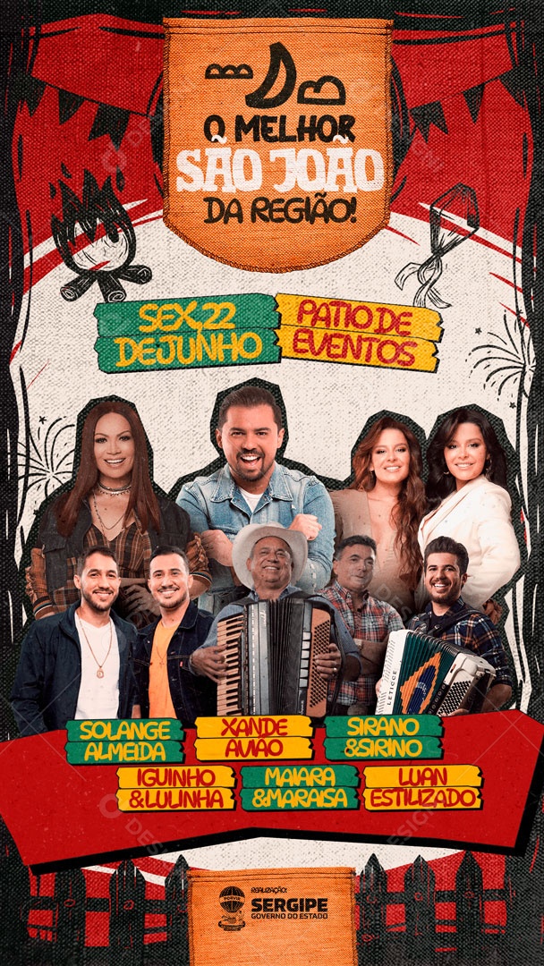 Flyer Story Sexta 22 de Junho O Melhor São João da região Social Media PSD Editável