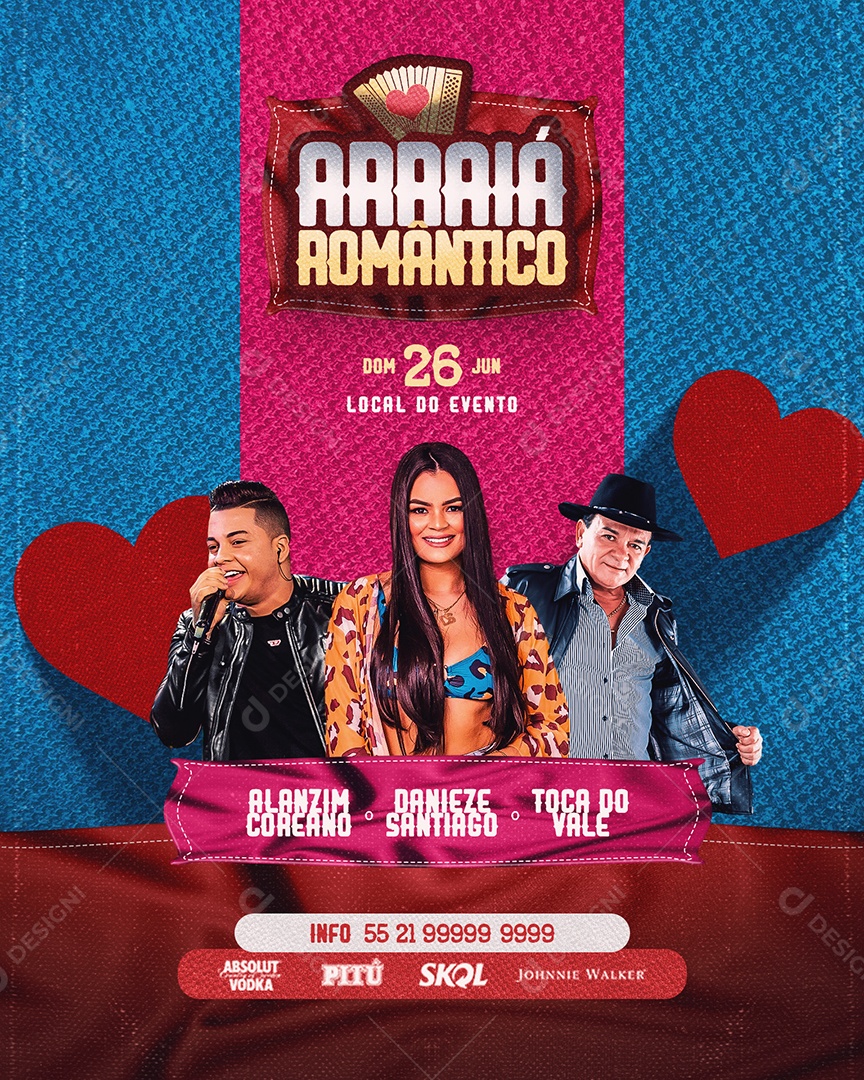 Social Media Flyer Story Arraiá Romantic PSD Editable