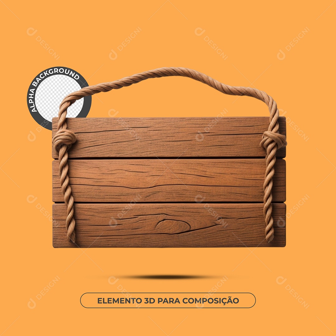 Painel De Madeira Elemento 3D Para Composição PSD