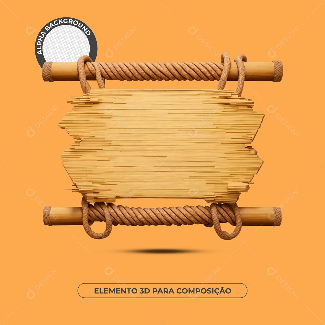 Placa De Madeira Elemento 3D Para Composição PSD
