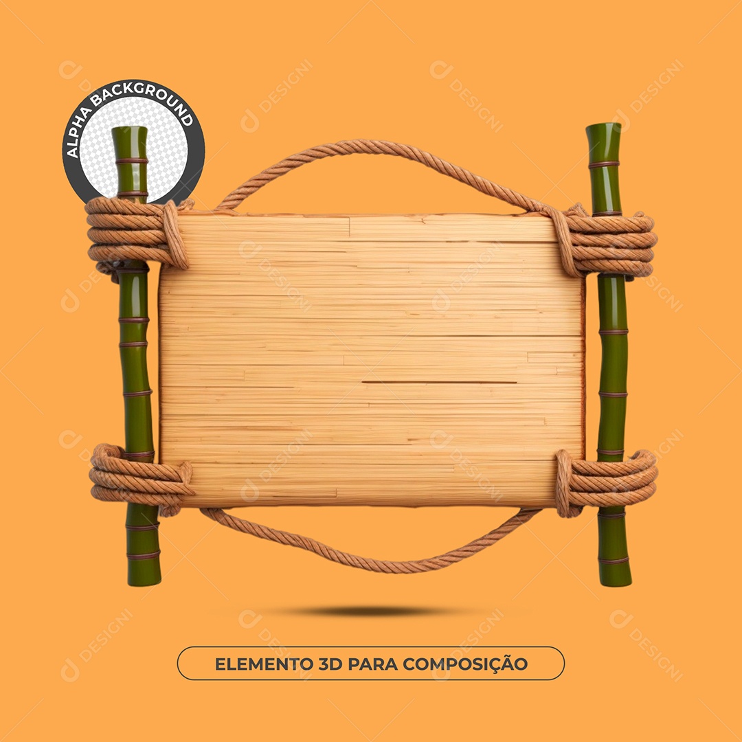 Placa De Madeira Com Madeira Elemento 3D Para Composição PSD