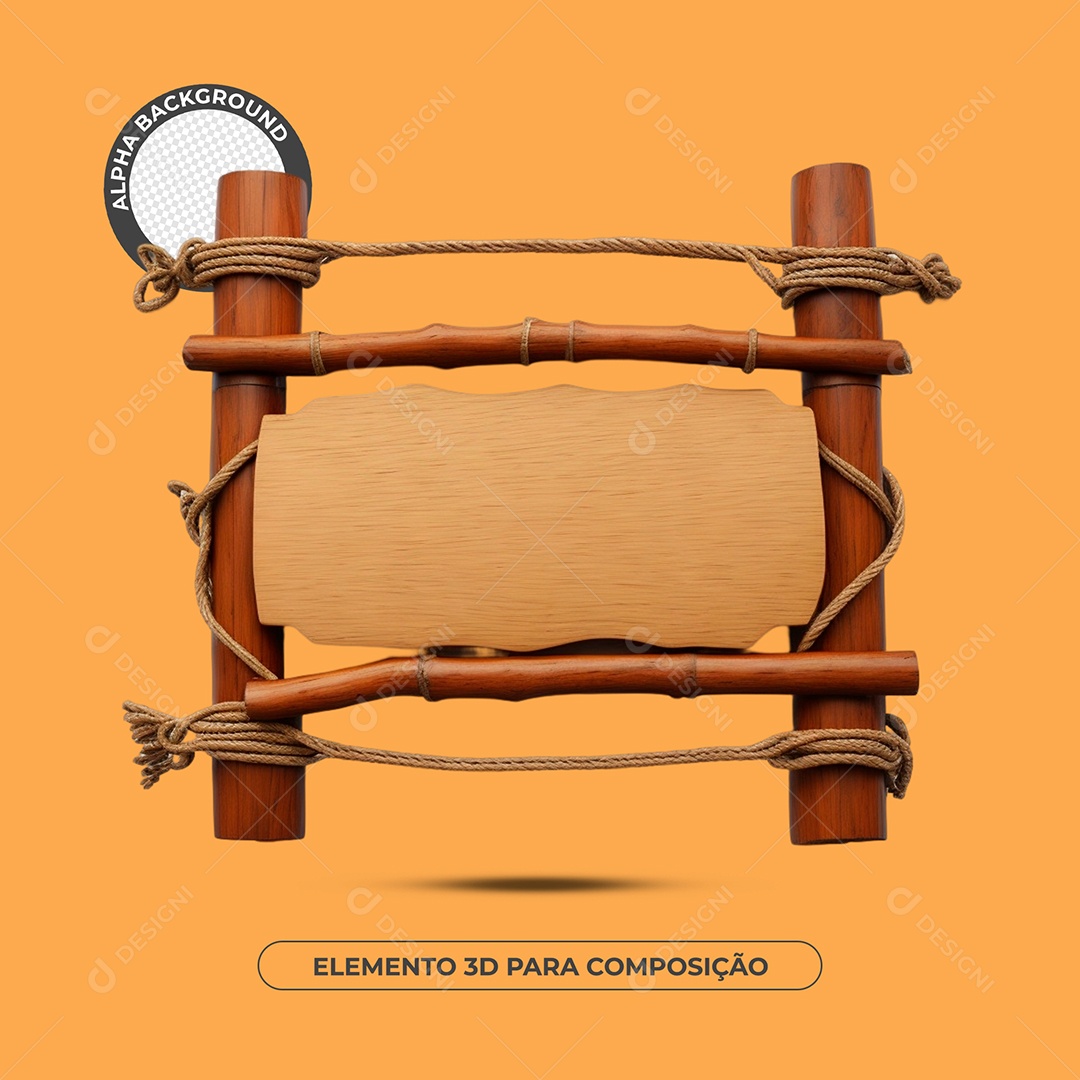 Placa De Bambu 3D Para Composição PSD