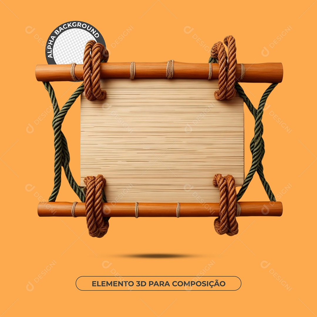 Placa De Bambu 3D Para Composição PSD