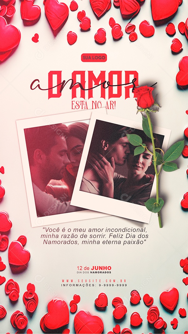 Story Love Is In The Air June 12th Valentine's Day Social Media PSD Editable