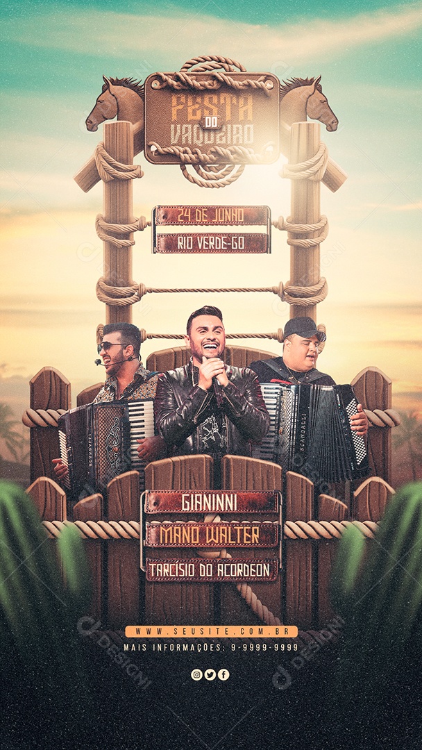 Story Show Festa Do Vaqueiro Flyer Social Media PSD Editável