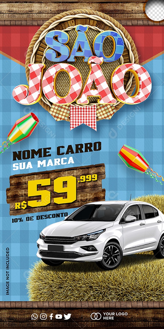 Story São João Concessionaria Carro Social Media PSD Editável