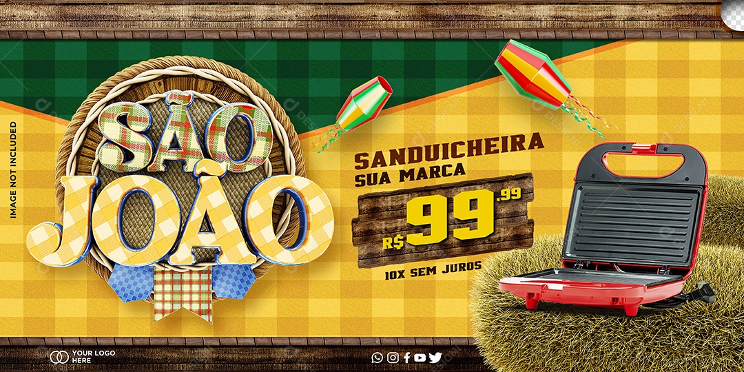 Social Media Banner Sanduicheira São João PSD Editável