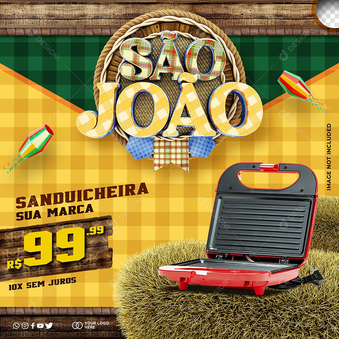 Social Media Feed Sanduicheira São João PSD Editável