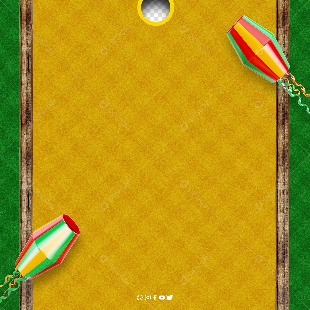 Cenário De São João Amarelo Xadrez PSD