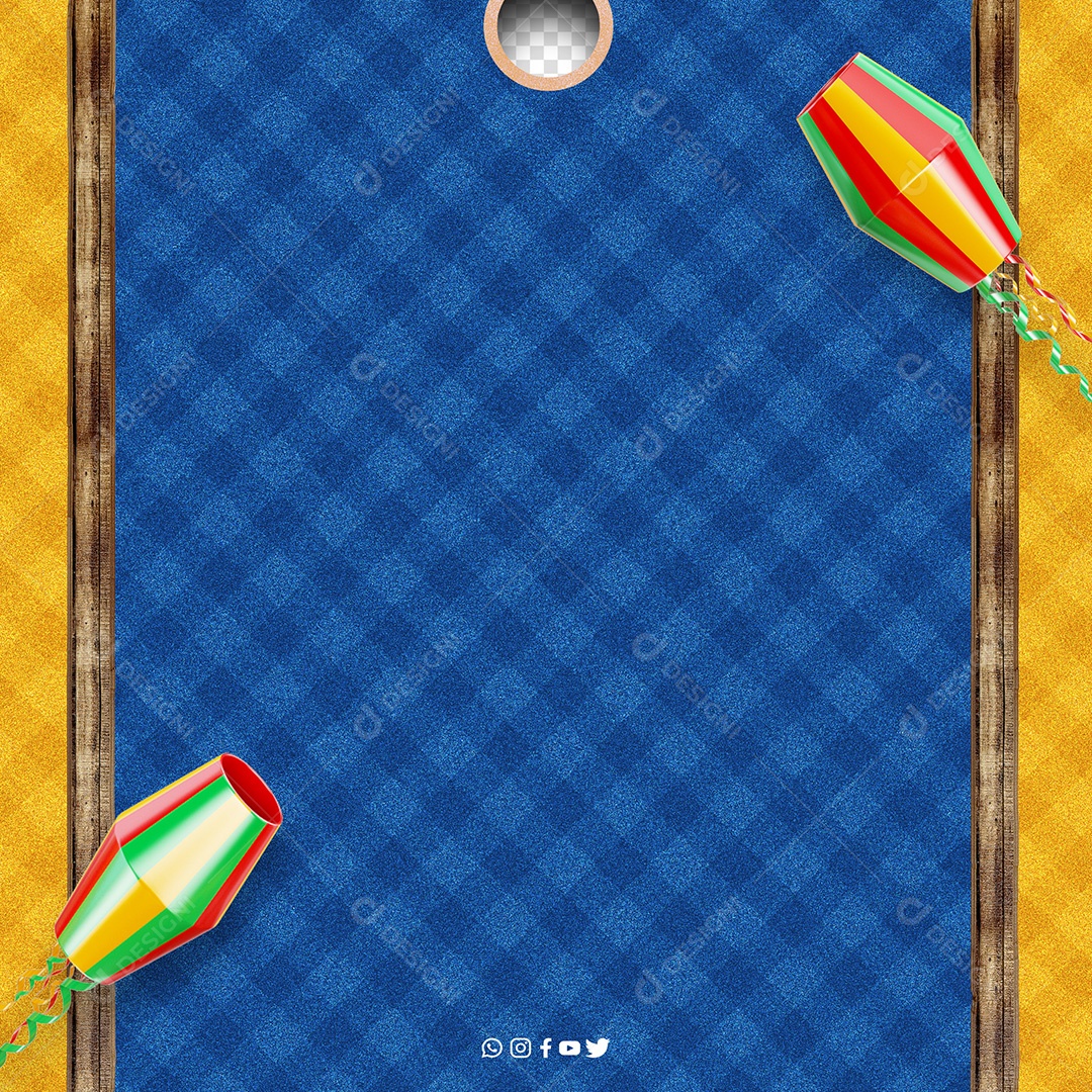 Cenário De São João Azul Xadrez PSD