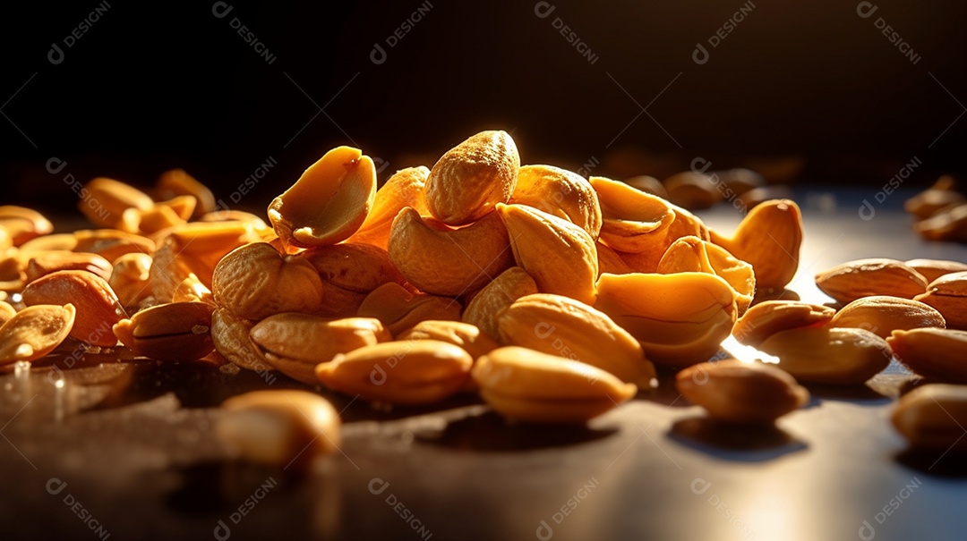 Amendoim sobre uma mesa