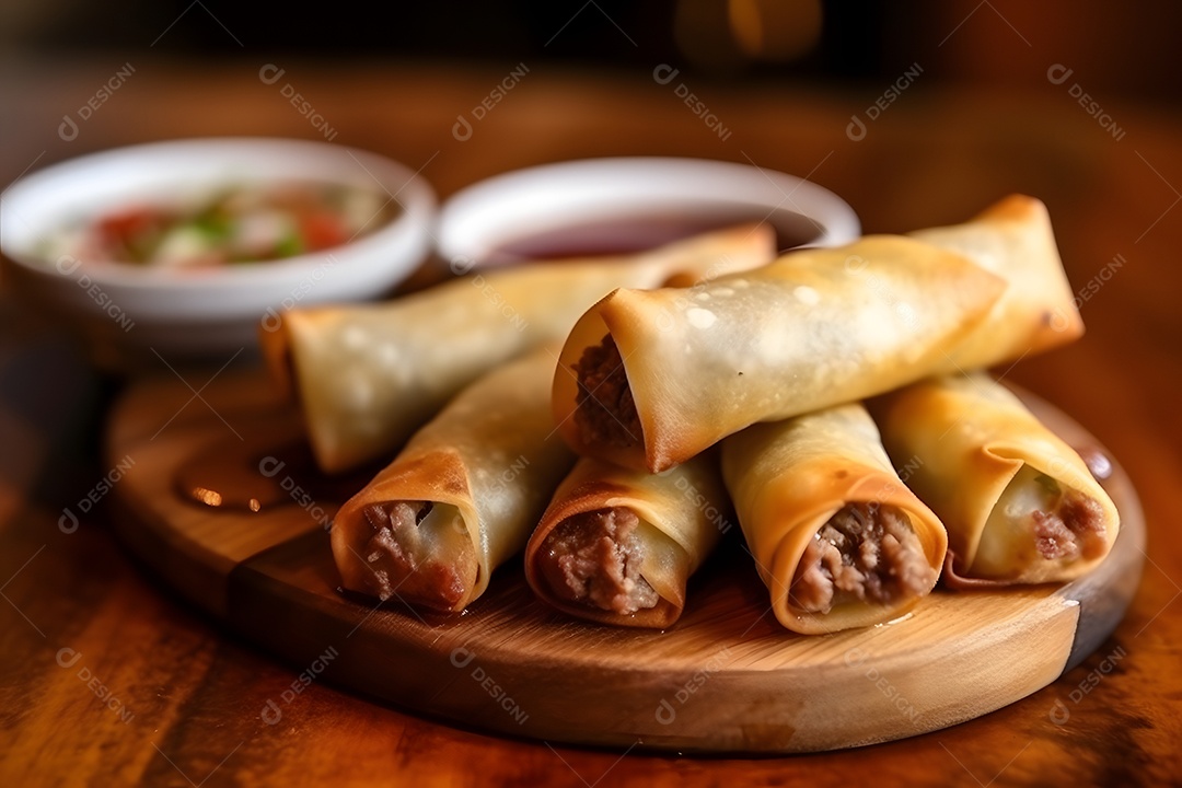 Panquecas sobre prato em uma mesa de madeira