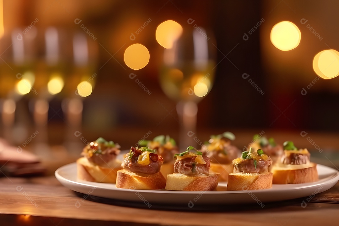 Bruschetta sobre prato