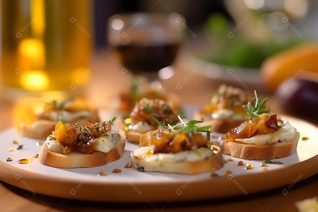 Bruschetta sobre prato