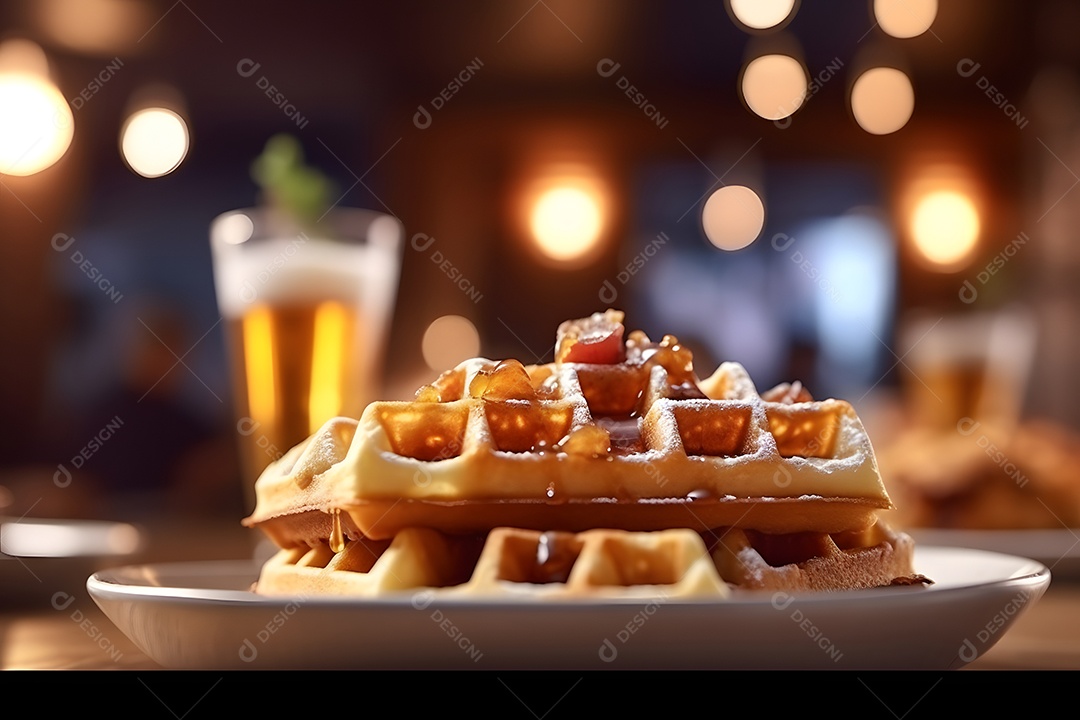 Waffle Massa sobre fundo isolado