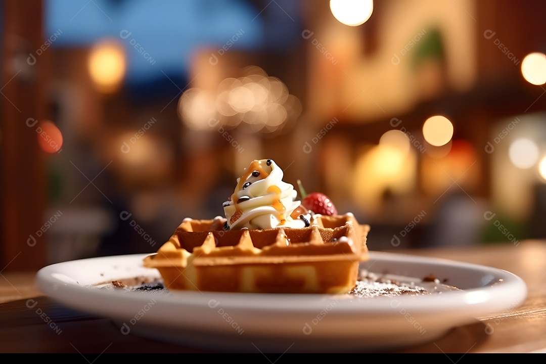 Waffle Massa sobre fundo isolado