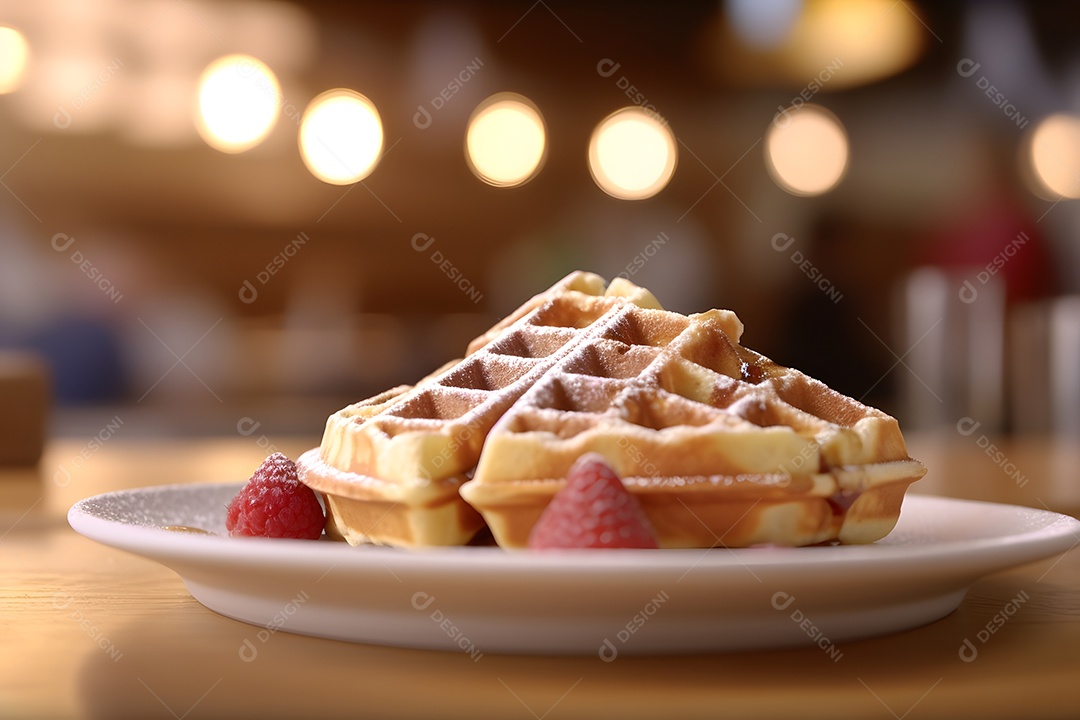 Waffle Massa sobre fundo isolado