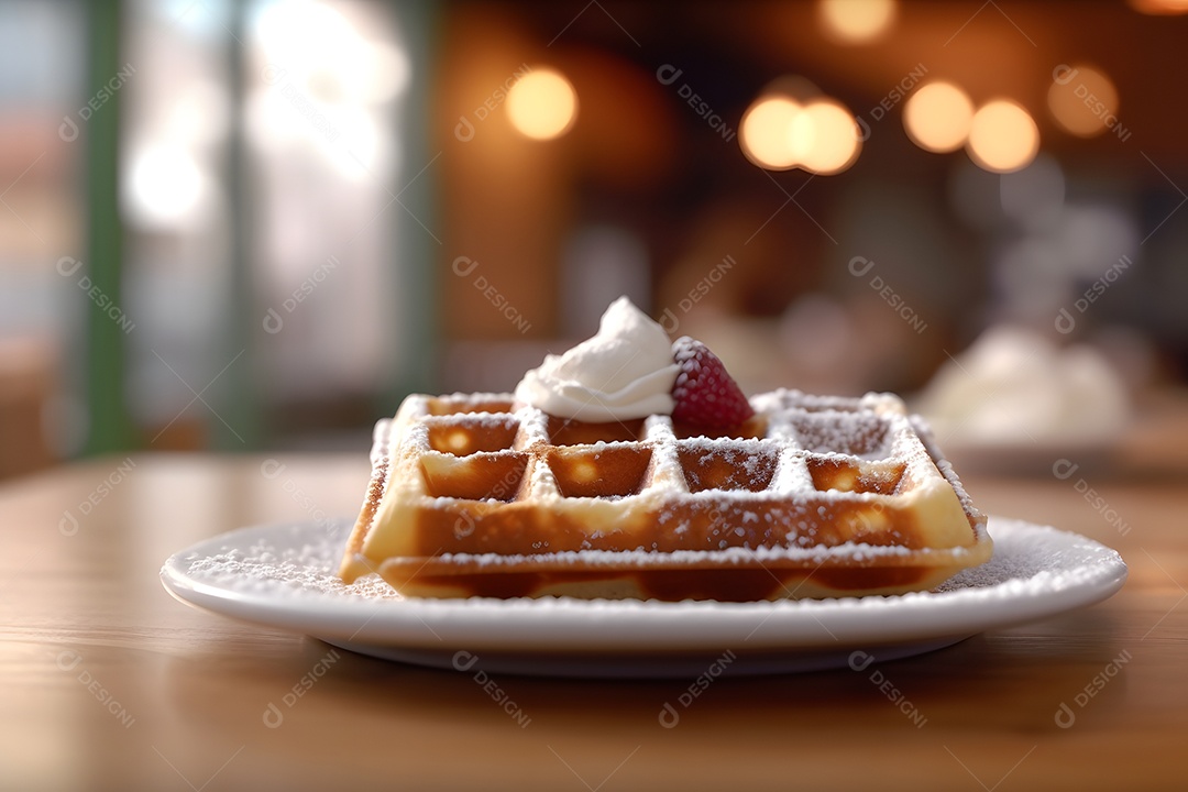 Waffle Massa sobre fundo isolado