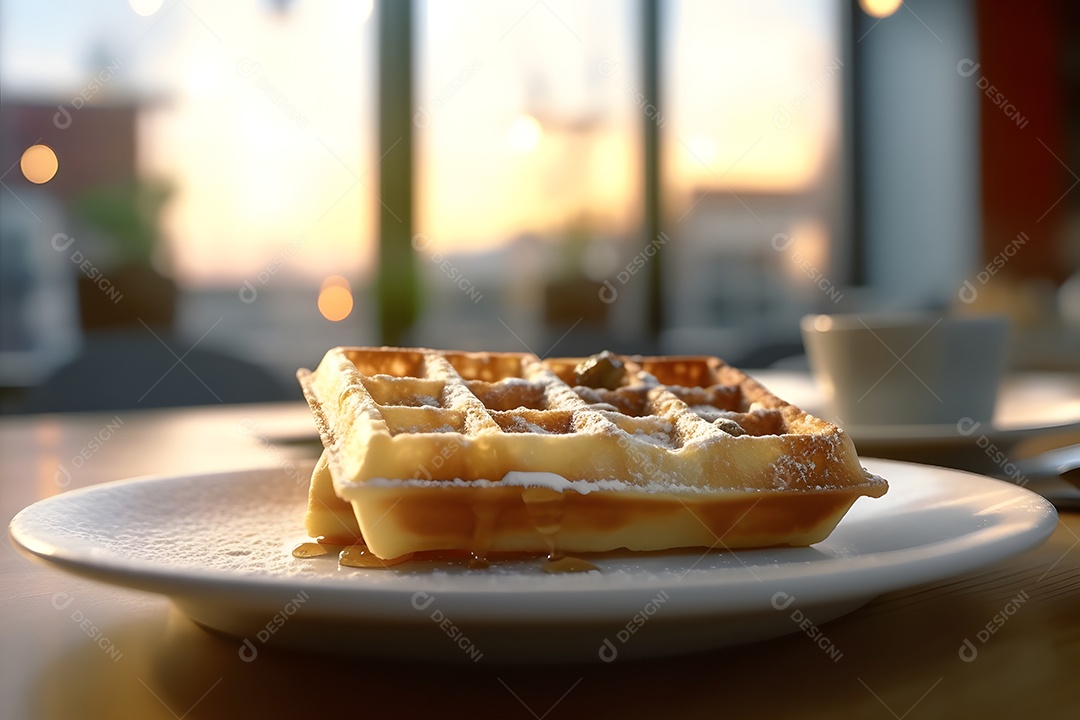 Waffle Massa sobre fundo isolado