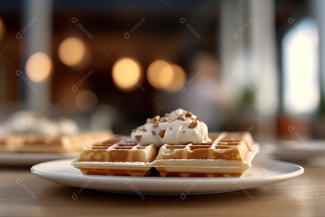 Waffle Massa sobre fundo isolado