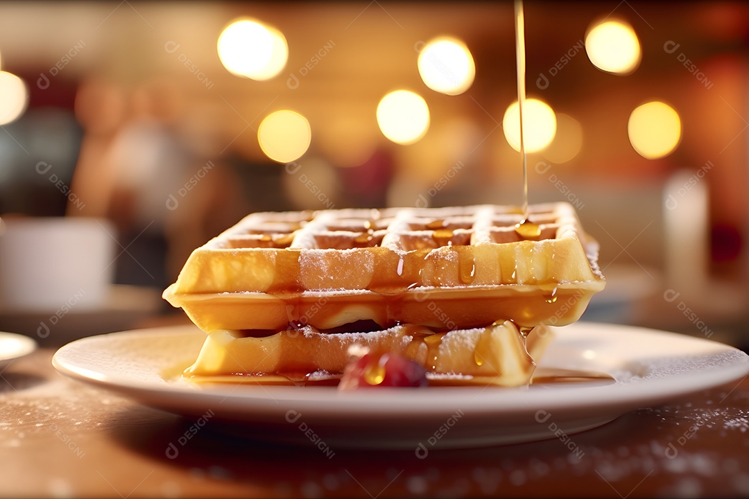 Waffle Massa sobre fundo isolado