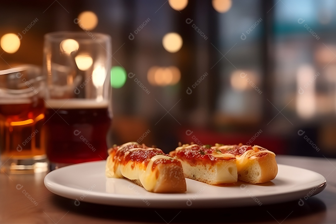 Porções fritas sobre prato em uma mesa de madeira