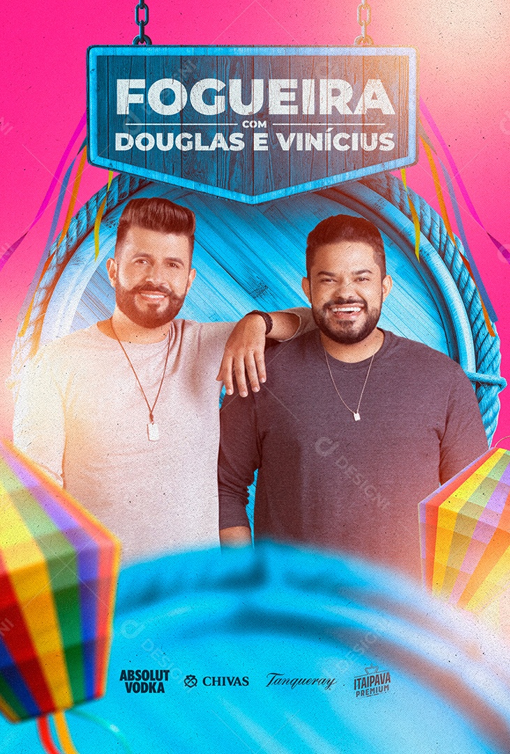 Fogueira Com Douglas & Vinicius Flyer São João Social Media PSD Editável