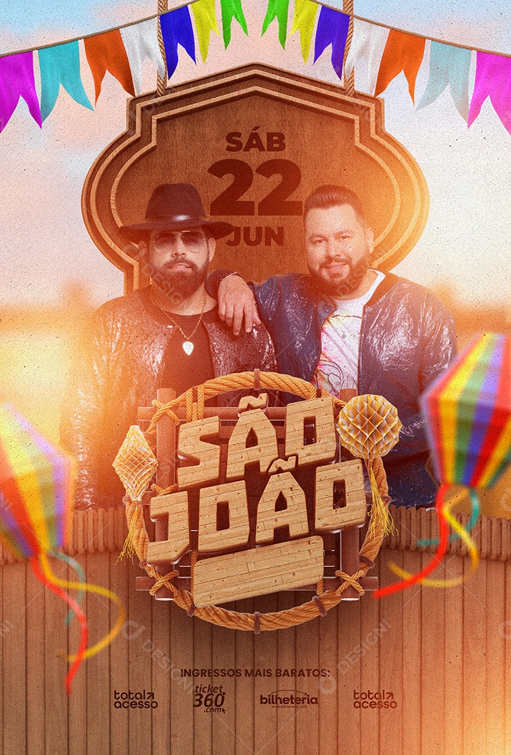 São João Flyer Diego & Arnaldo Social Media PSD Editável
