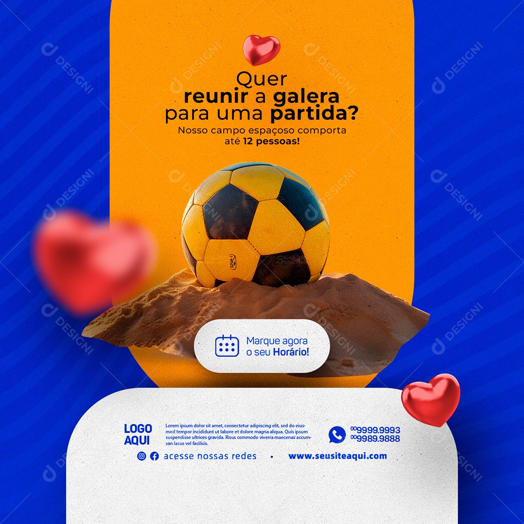 Quer Reunir A Galera Para Uma Partida Futebol De Areia Social Media PSD Editável