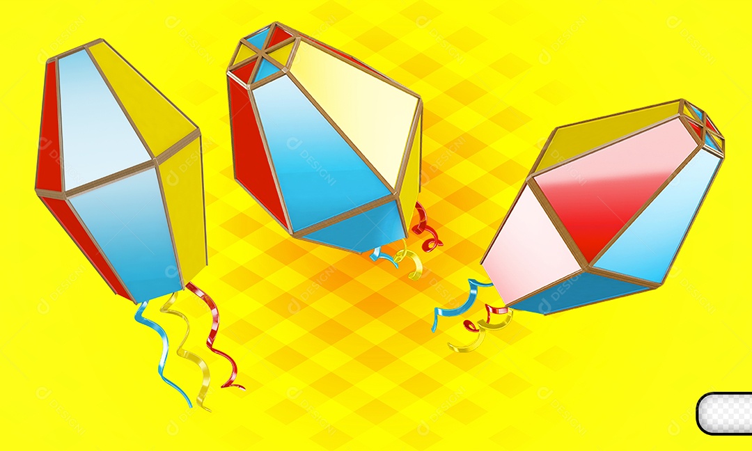 Elemento 3D Balões Coloridos Para Composição PSD