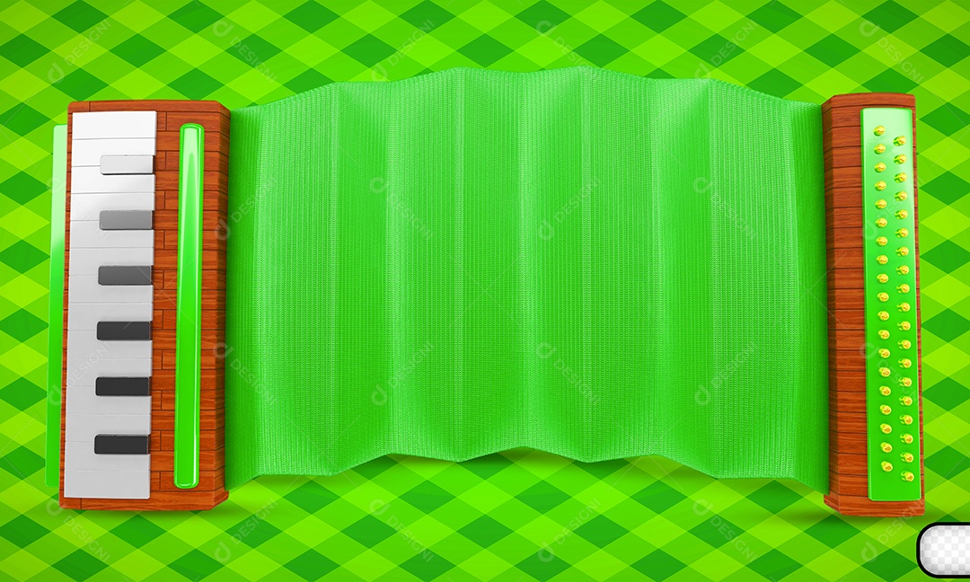 Elemento 3D Sanfona Composição Para PSd