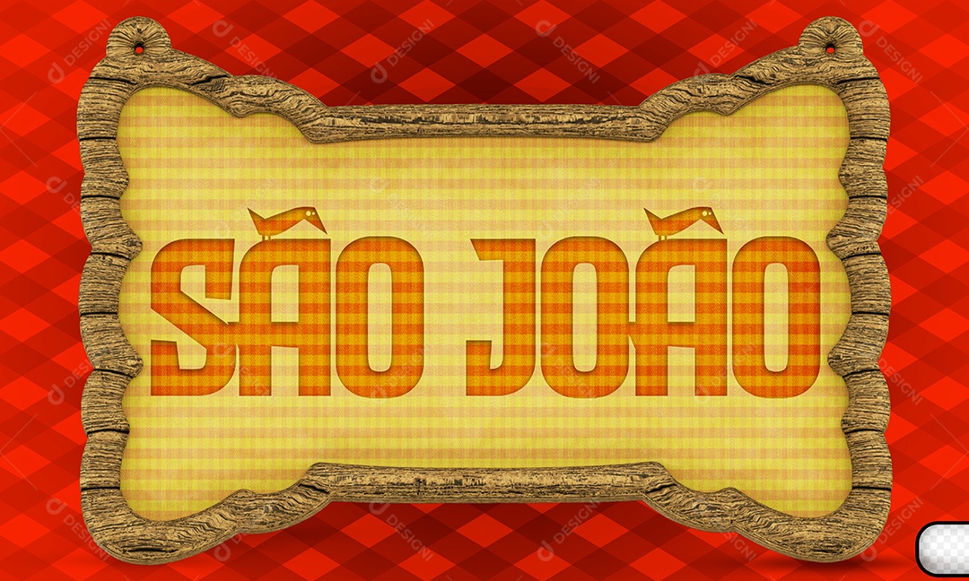 Elemento 3D Placa São João Para Composição PSD