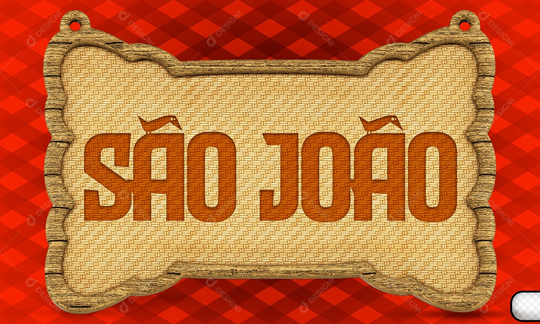 Elemento 3D Placa São João Para Composição PSD