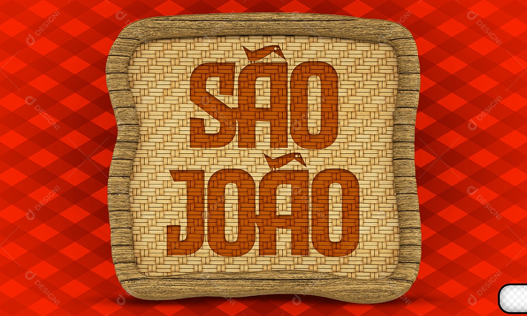 Elemento 3D Placa São João Para Composição PSD