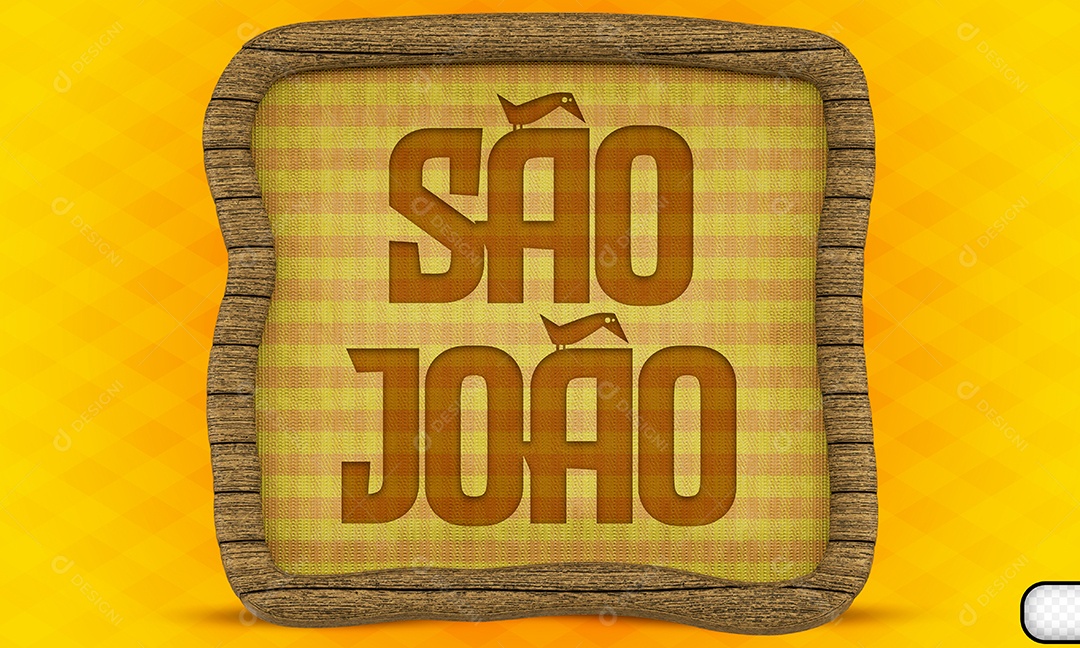 Elemento 3D Placa São João Para Composição PSD