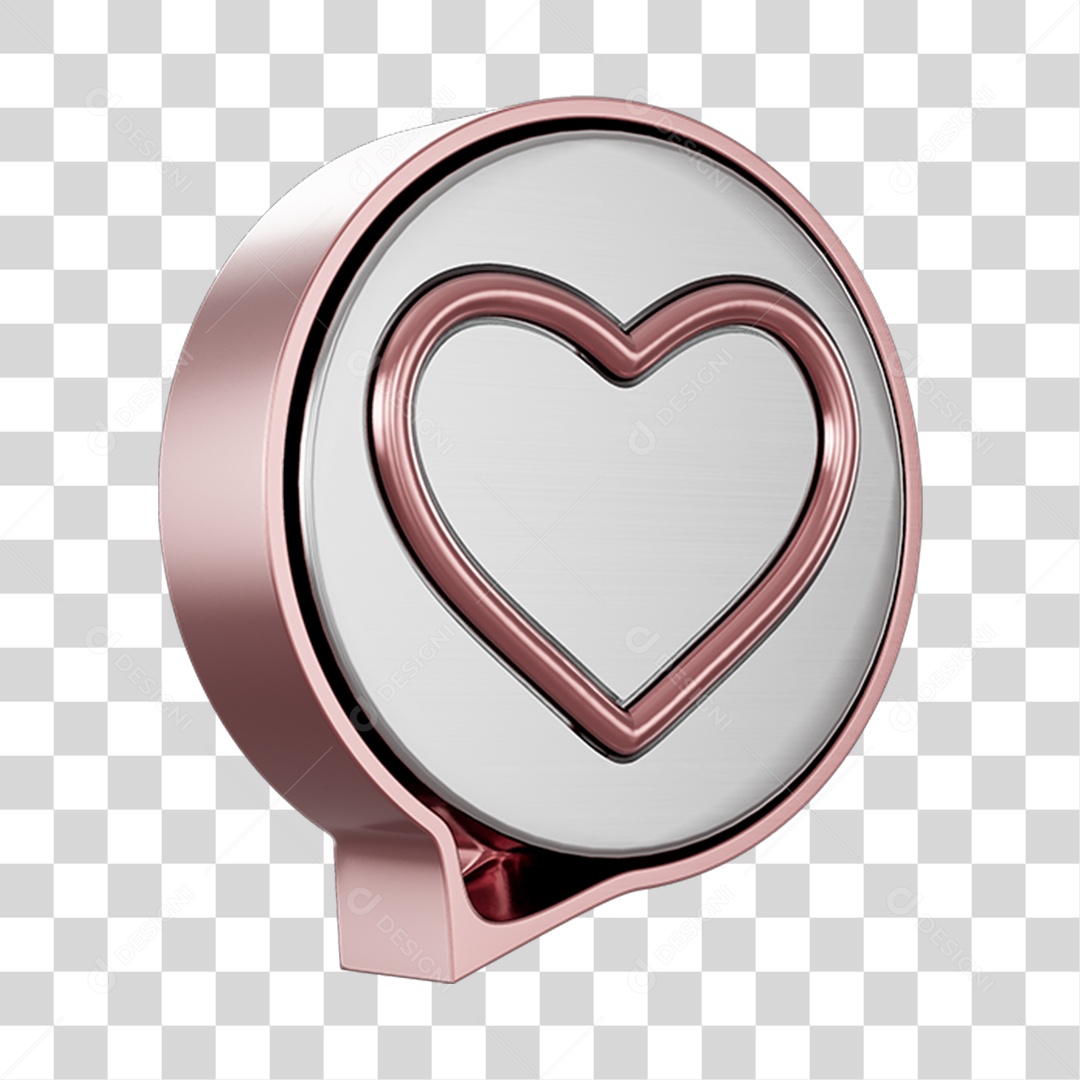 Elemento 3D Para Composição Balão de Coração PNG Transparente