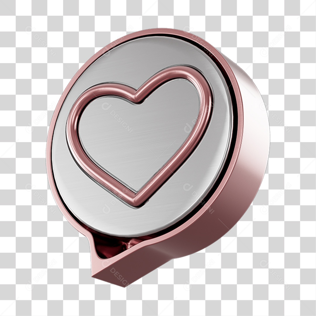 Elemento 3D Para Composição Balão de Coração PNG Transparente