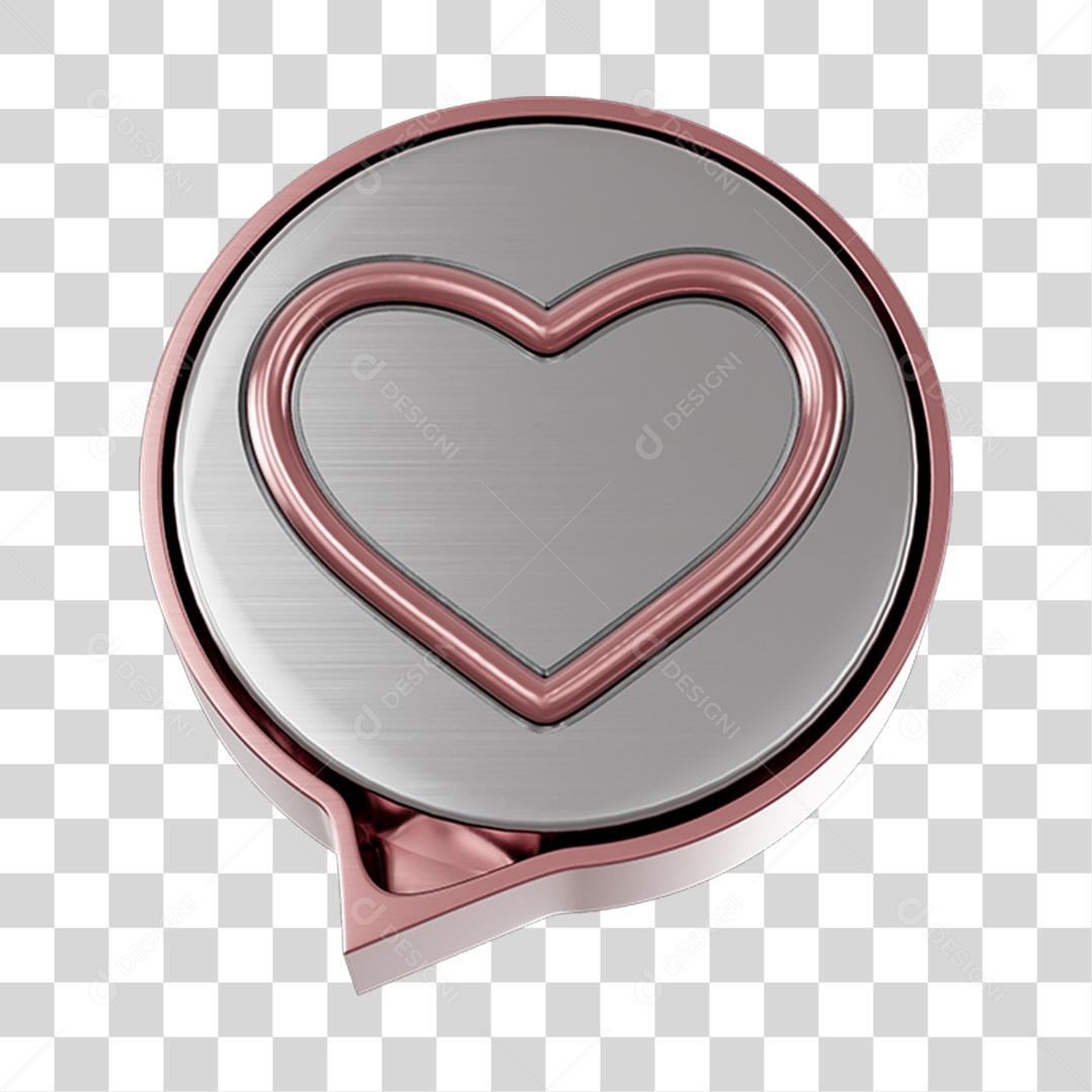 Elemento 3D Para Composição Balão de Coração PNG Transparente