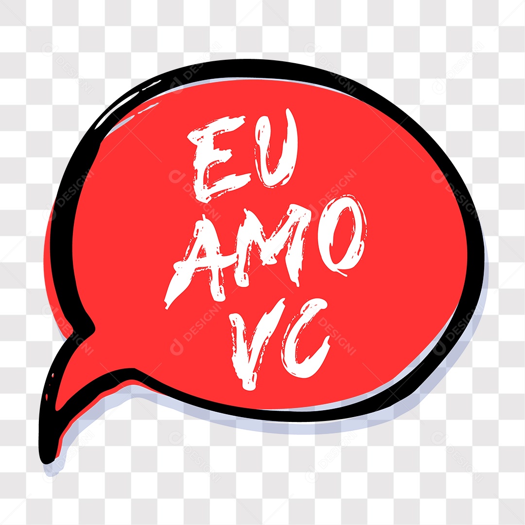 Lettering Dia Dos Namorados Eu Amo Vc EPS + PNG