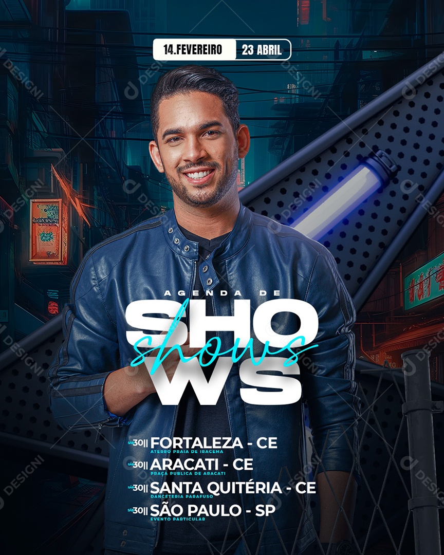 Flyer Agenda Próximos Shows Social Media PSD Editável