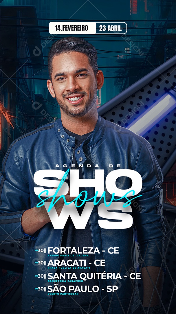 Flyer Agenda Próximos Shows Story Social Media PSD Editável